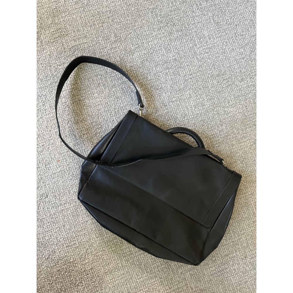 Kenneth Cole leather double side brief case laptop crossbody top handle 18X13‎